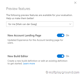 VSTS Preview Features