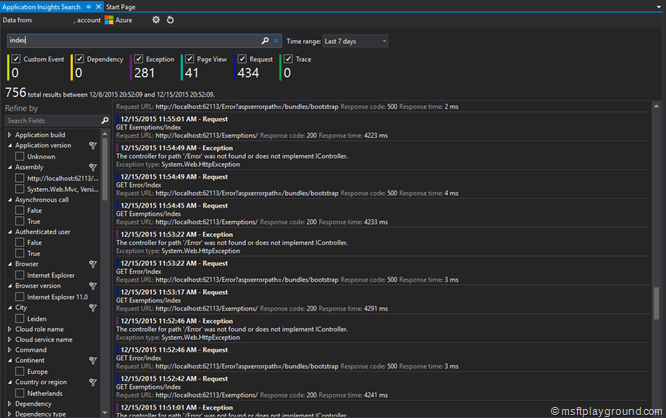 Application Insights Search