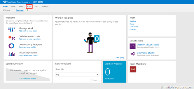 VSTS Team Page