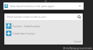 Azure Function Selection