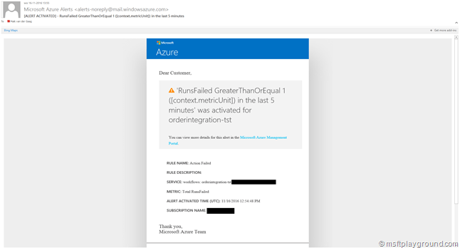 Azure Alert
