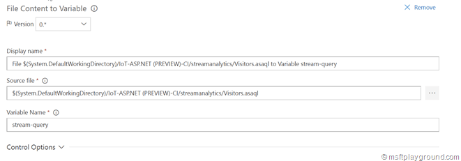 VSTS - File Content to Variable