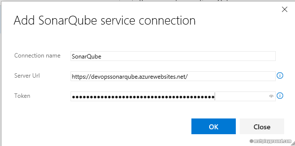 sonarqube service connection