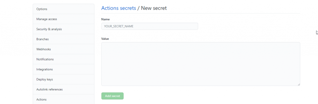 GitHub Actions Secret